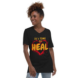 It's Time to HEAL! --  Unisex Short Sleeve V-Neck T-Shirt